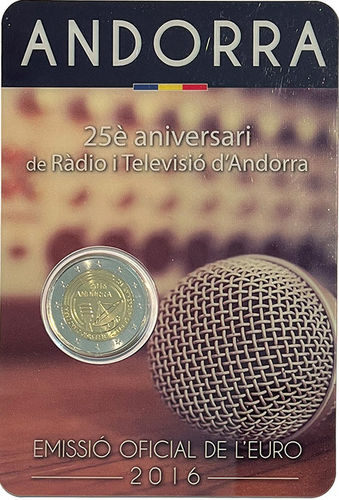 2 Euro Andorra Coincard 2016 ST Rundfunk und TV