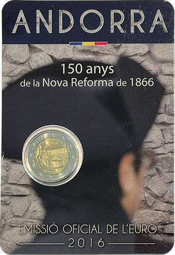 2 Euro Andorra Coincard 2016 ST 150 Jahre Reform 1866