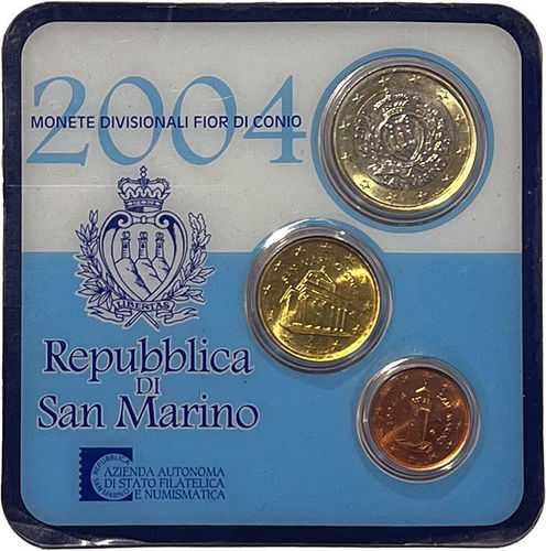 0,8 Euro San Marino Mini Kursmünzensatz KMS ST 2004