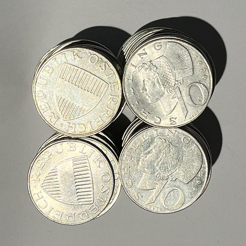 Österreich 100 x 10 Schillinge Investorenpaket Silbermünzen
