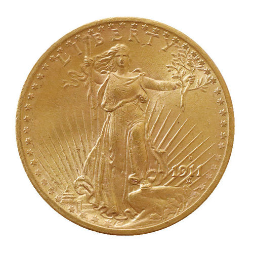 USA 20 Dollar Gold Saint Gaudens Double Eagle 1911 San Francisco prägefrisch MS61