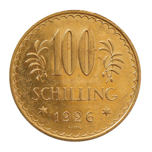 Österreich 100 Schilling Gold Erste Republik 1926 fast prfr