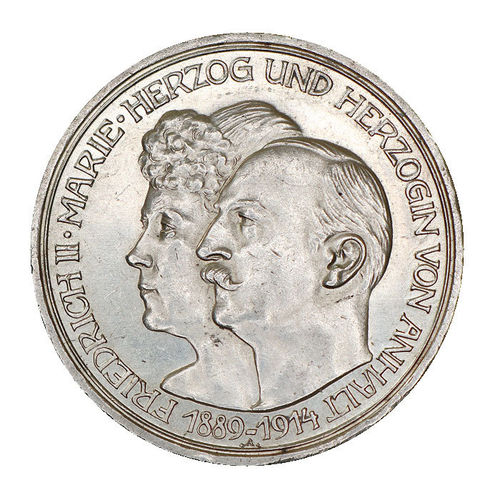 Jaeger 24 3 Mark Anhalt Friedrich II. und Marie Silberhochzeit 1914 A prfr