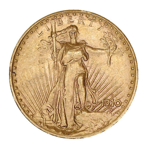 USA 20 Dollar Gold Saint Gaudens Double Eagle 1910 San Francisco MS60