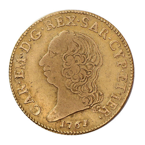 Italien Doppia Gold Carlo Emanuele III. Sardinien 1861 ss-vz