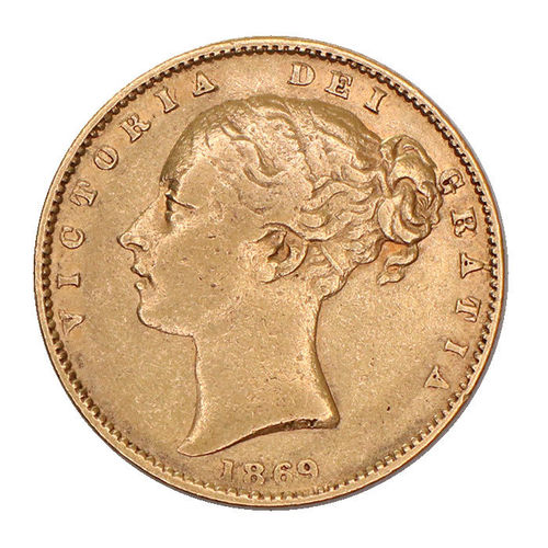 Großbritannien 1 Sovereign Gold Victoria Shield 1869 ss
