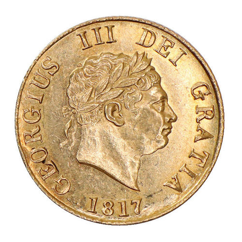 Großbritannien 1/2 Sovereign Gold Georg III. 1817 ss-vz