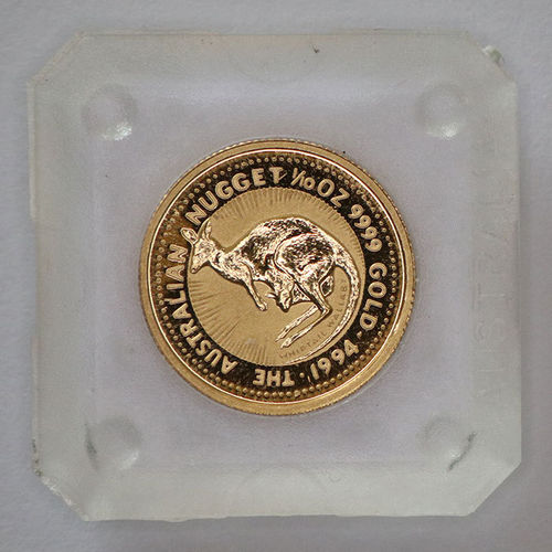 Australien Nugget Känguru 15 Dollars 1/10 oz Gold 1994 BU