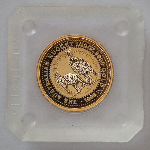 Australien Nugget Känguru 15 Dollars 1/10 oz Gold 1998 BU