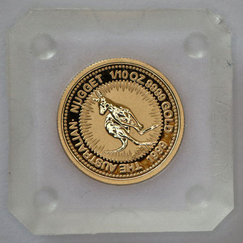 Australien Nugget Känguru 15 Dollars 1/10 oz Gold 1999 BU