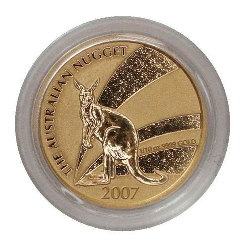 Australien Nugget Känguru 15 Dollars 1/10 oz Gold 2007 BU