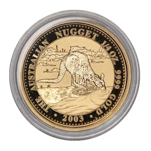 Australien Nugget Känguru 25 Dollars 1/4 oz Gold 2003 BU