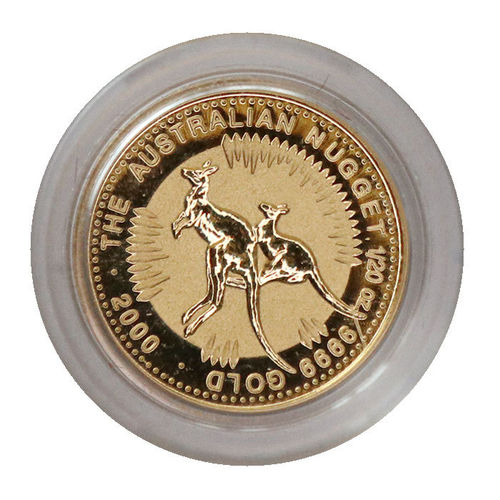 Australien Nugget Känguru 5 Dollars 1/20 oz Gold 2000 BU