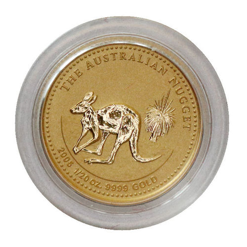 Australien Nugget Känguru 5 Dollars 1/20 oz Gold 2005 BU