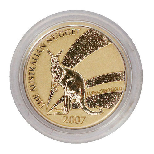 Australien Nugget Känguru 5 Dollars 1/20 oz Gold 2007 BU